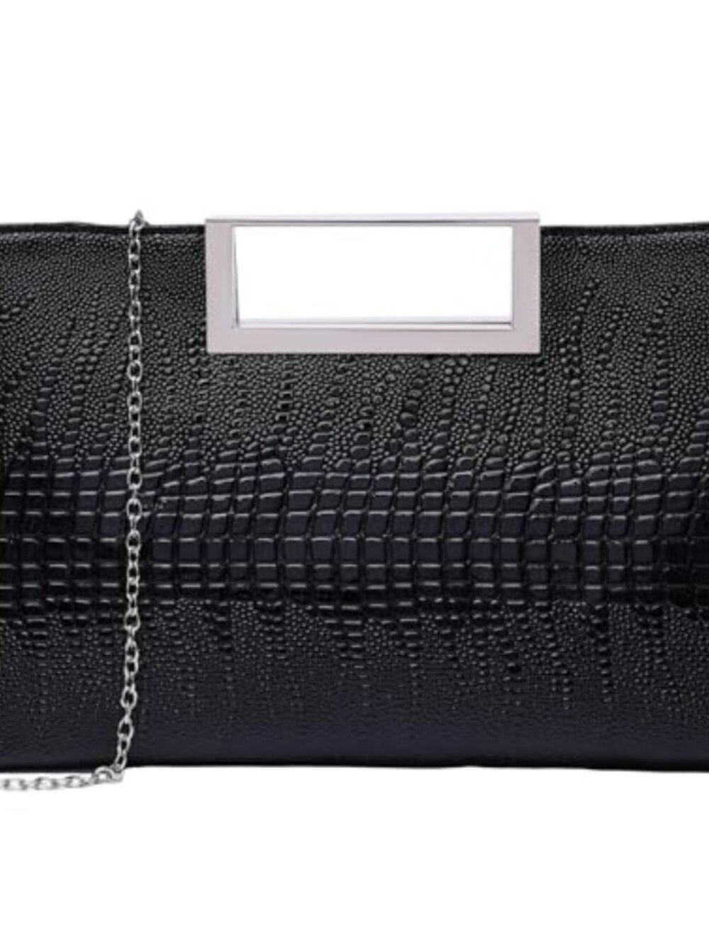 PU Leather Clutch with Detachable Chain for Wedding Evening Party